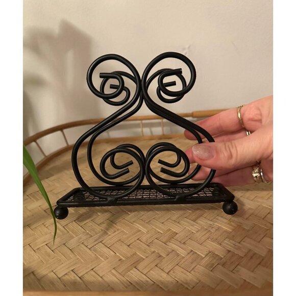 Home Basics Scroll Collection Black Steel Napkin Holder - Picture 4 of 7
